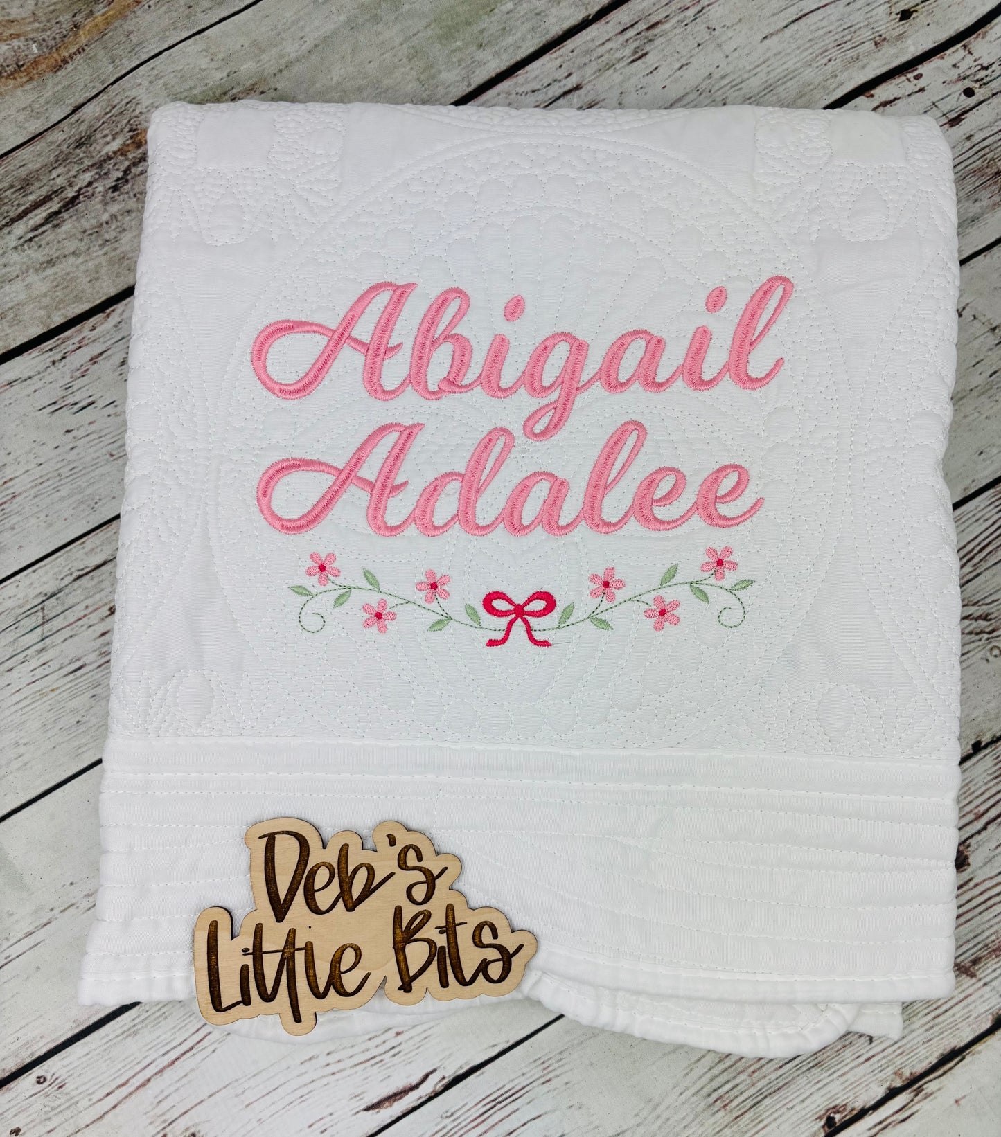 Personalized Daisy Chain Infant Quilt 36" x 46"