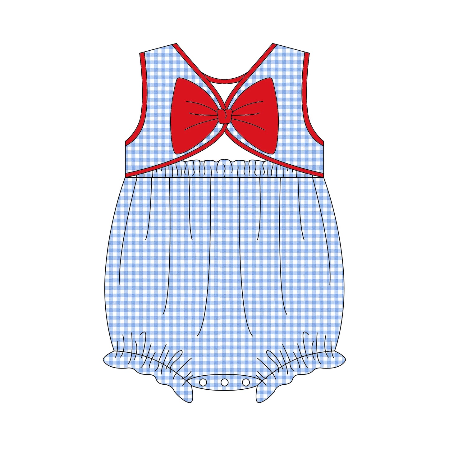 All-American Girl Gingham Bow Bubble - Preorder Ends 2/22/2026