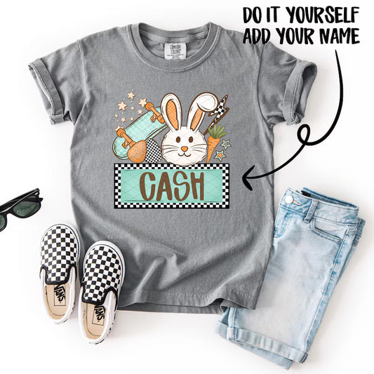 Personalized Skate Bunny Easter Shirt – Custom Name