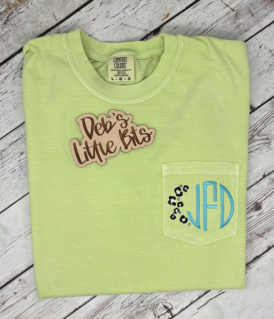 Comfort Color Monogrammed Pocket Tee - Cheetah Frame