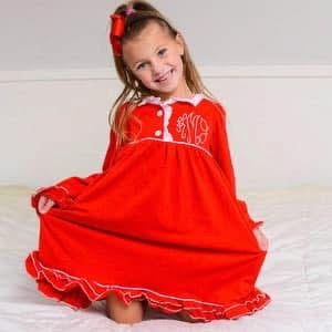 Red Ruffled Gown for Girls