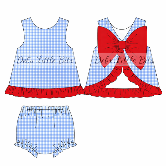 All-American Gingham Swing-Back Top & Bloomer Set - Preorder ends 2/22/2026