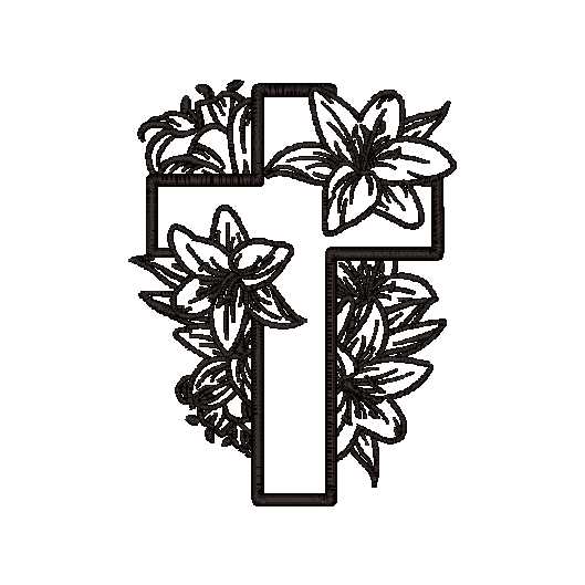 Lily Cross Embroidered Easter Pocket Tee