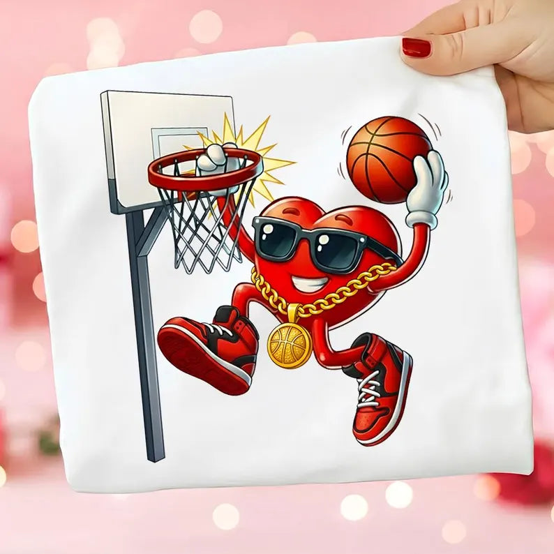 Valentine's Day DTF Shirt for Boys Basketball