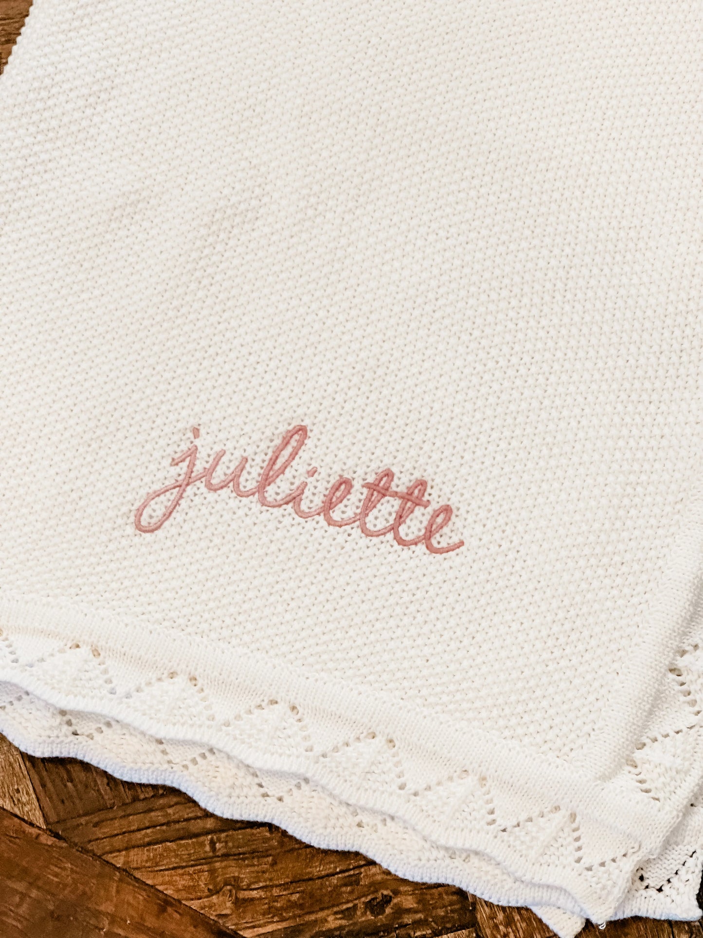 Soft Scalloped Edge Knit Blanket for Baby